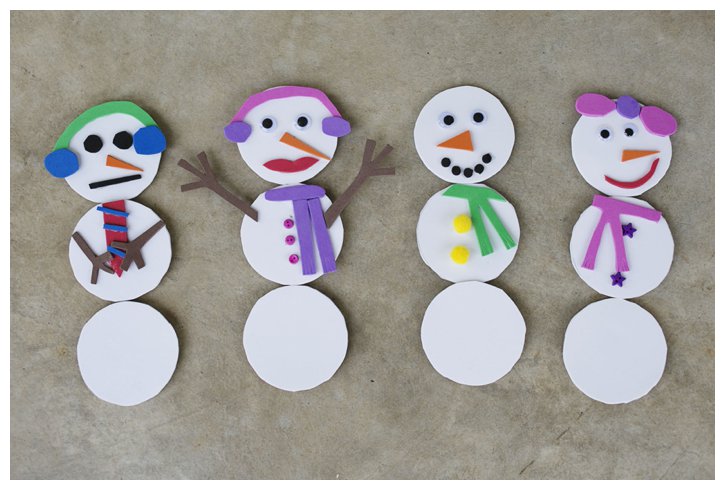 Mix and Match Magnetic Snowman Craft | Kids love assembling this fun craft, plus making endless combinations of fun, pretty, or silly snowmen later! 