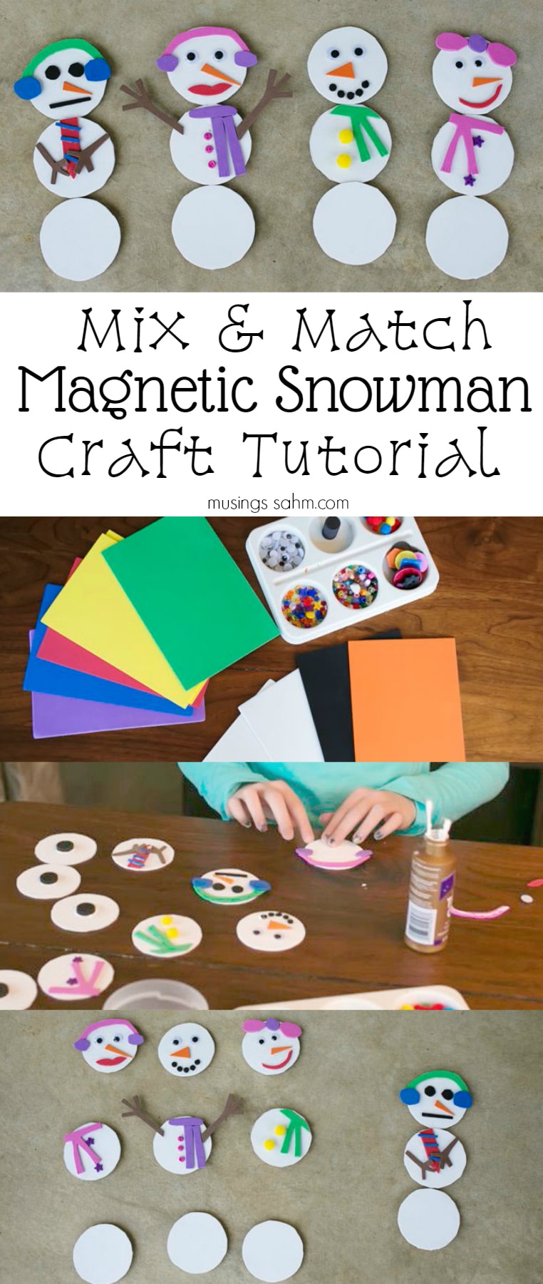 Mix and Match Magnetic Snowman Craft Tutorial
