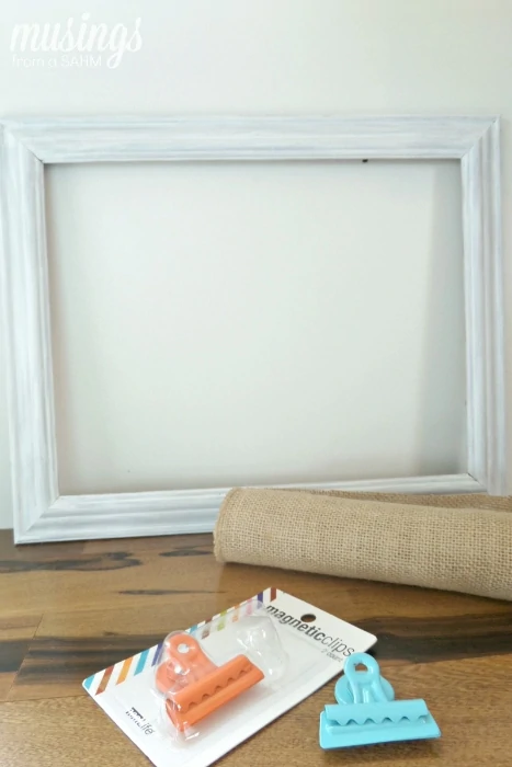 This cute DIY Clip Frame is ideal for easily displaying kids’ artwork. And with a rustic burlap background, this version is a perfect way to include your kids’ work in your home decor. Tip: Make one for each child!