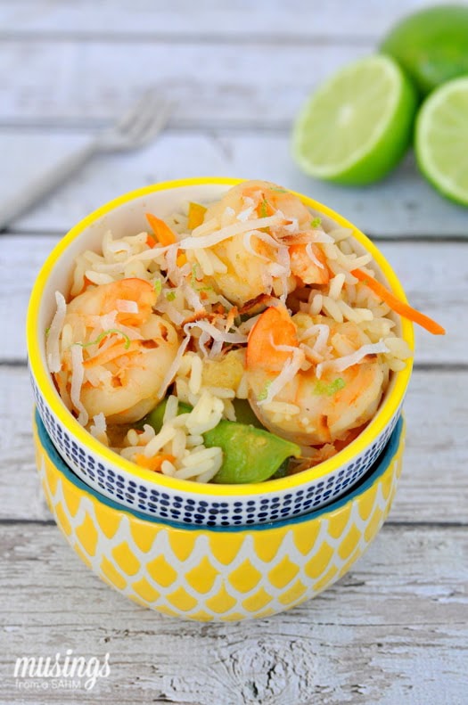 With flavorful spices, snow peas, coconut, jumbo shrimp, and more, Crockpot Thai Shrimp and Rice is not your average slow cooker meal. 