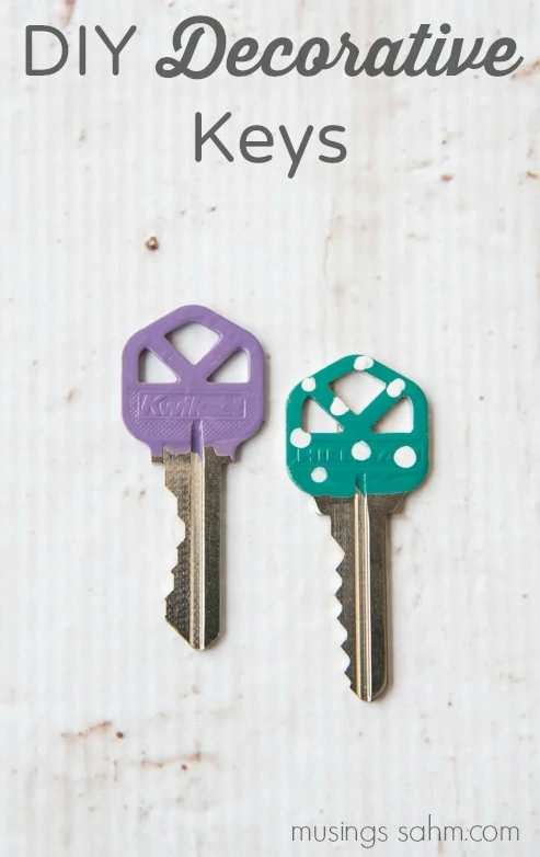 DIY Decorative Keys: Say good-bye to boring, look-alike keys that get mixed up. From drab to fab, here's a simple DIY trick to make decorative keys right at home! 