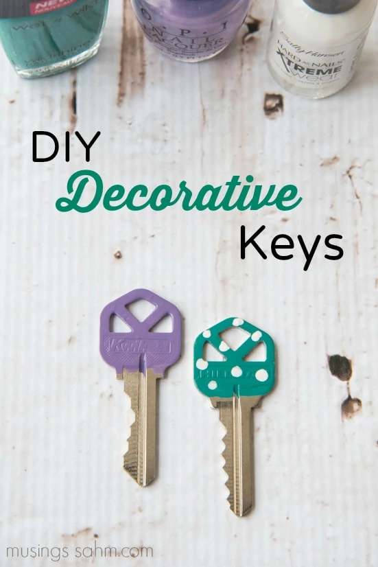 DIY Decorative Keys: Say good-bye to boring, look-alike keys that get mixed up. From drab to fab, here's a simple DIY trick to make decorative keys right at home! 