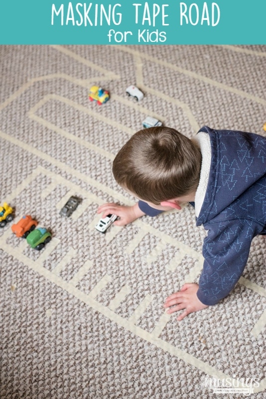 Masking Tape Road - this fun activity for kids is great for keeping kids busy on rainy days