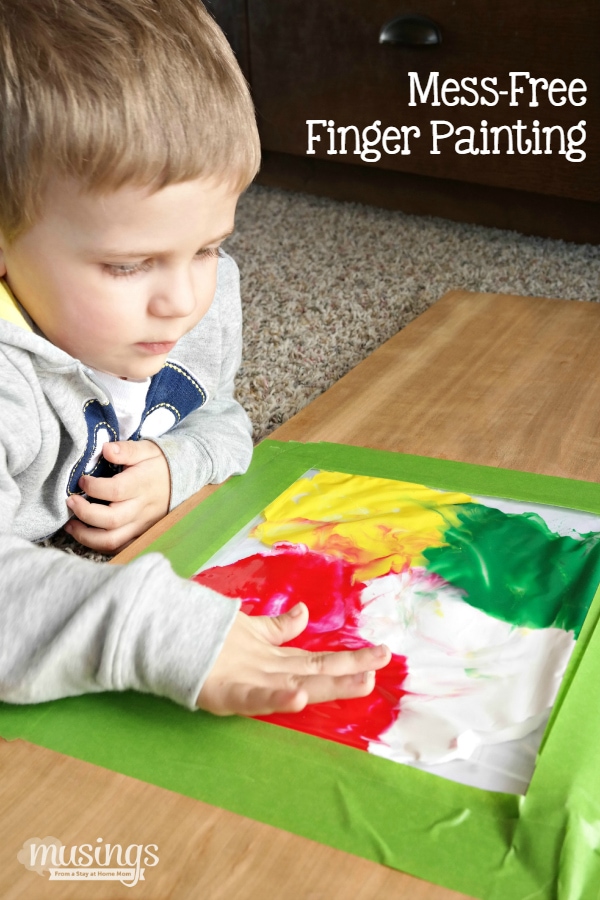 Mess Free Finger Paint is a fun activity for kids without the clean-up hassle later