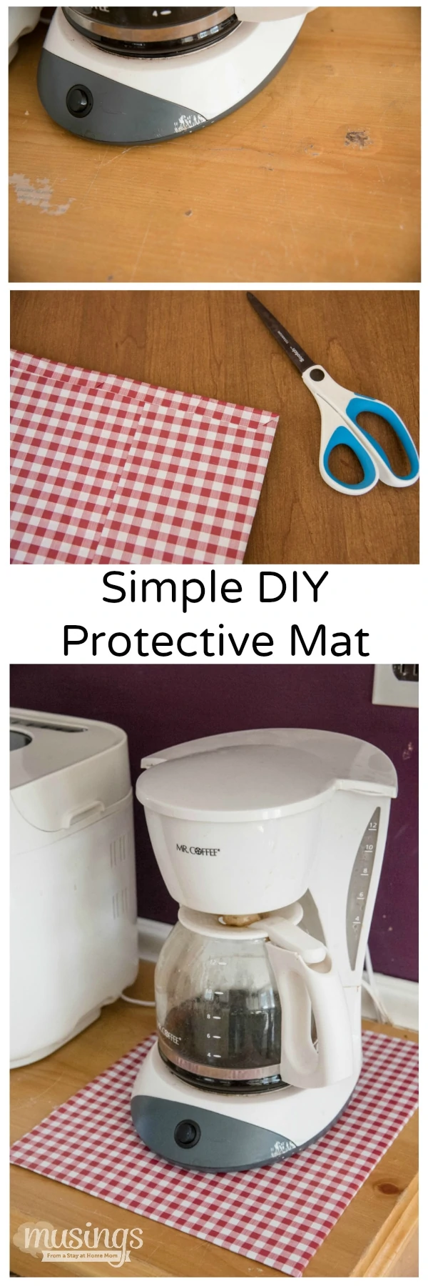 Protect surfaces with this simple DIY protective mat - it's easy to make yourself - in any size or shape you need, plus it's decorated too!