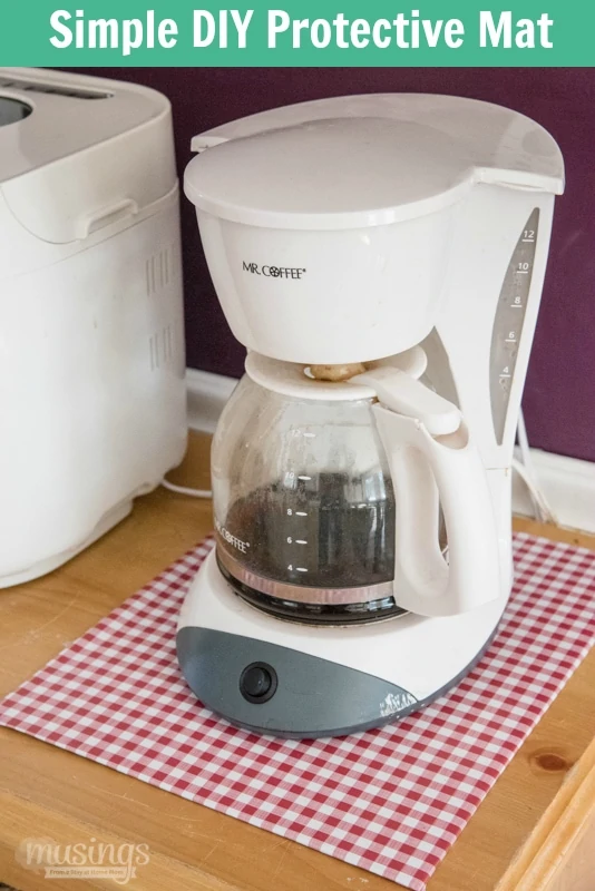 Protect surfaces with this simple DIY protective mat - it's easy to make yourself - in any size or shape you need, plus it's decorated too!