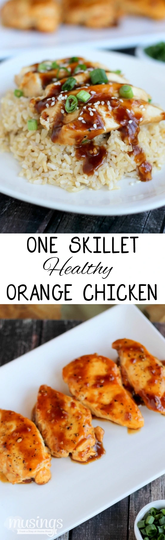 One Skillet Healthy Orange Chicken and Rice