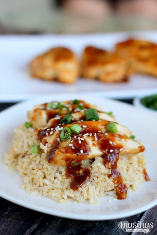 One Skillet Healthy Orange Chicken and Rice