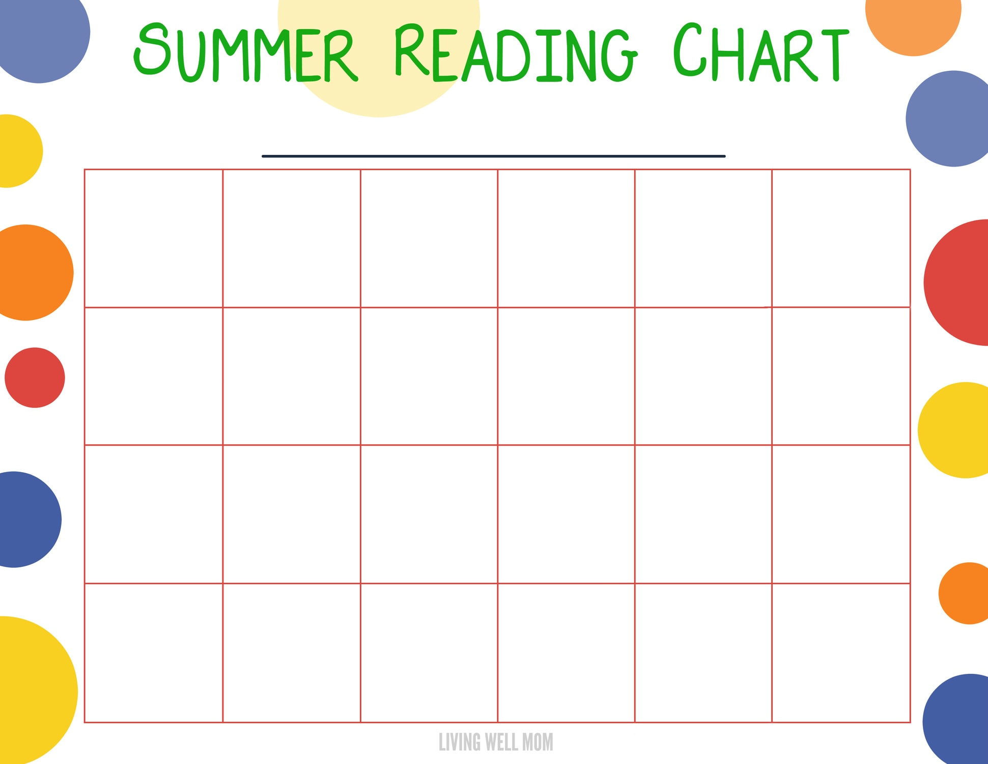 i chart for reading Free Reading Printable Kids Summer Program Chart  for