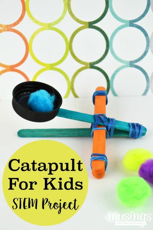 Make your own Catapult for Kids - they'll love this fun STEM project and you'll love how it'll keep them busy for hours!