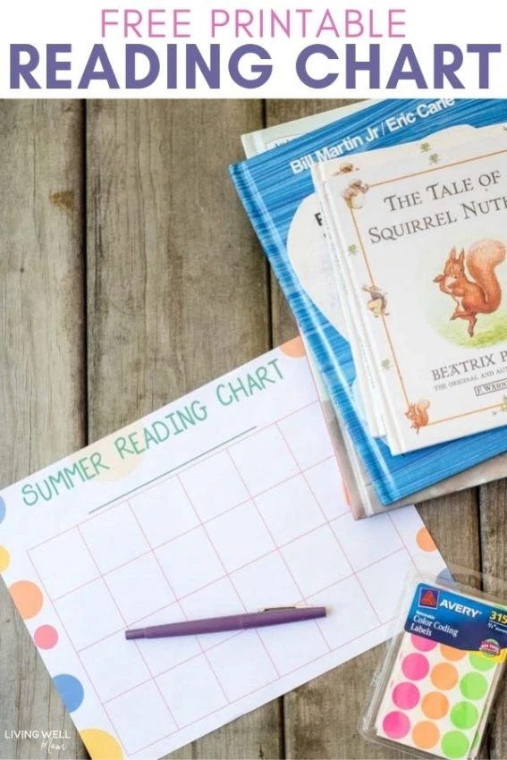 free printable reading chart for kids
