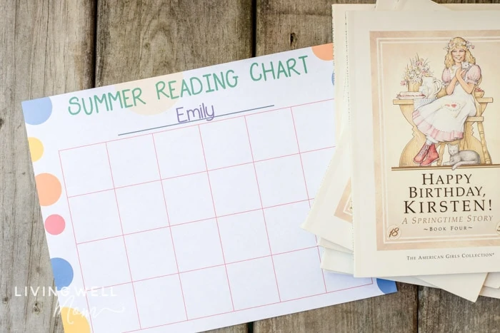 summer reading program with printable chart and books