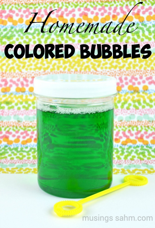 Homemade Colored Bubbles for kids: Never run out of bubbles again with this simple homemade recipe, plus the colors are even more fun!