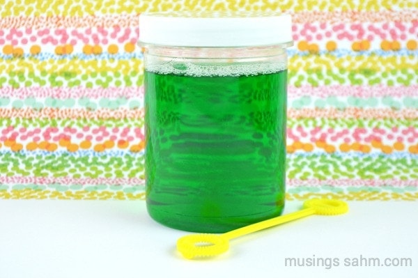 Homemade Colored Bubbles for kids: Never run out of bubbles again with this simple homemade recipe, plus the colors are even more fun!