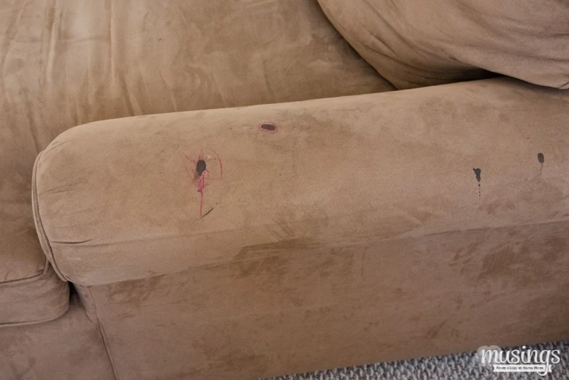 stain on brown microfiber couch