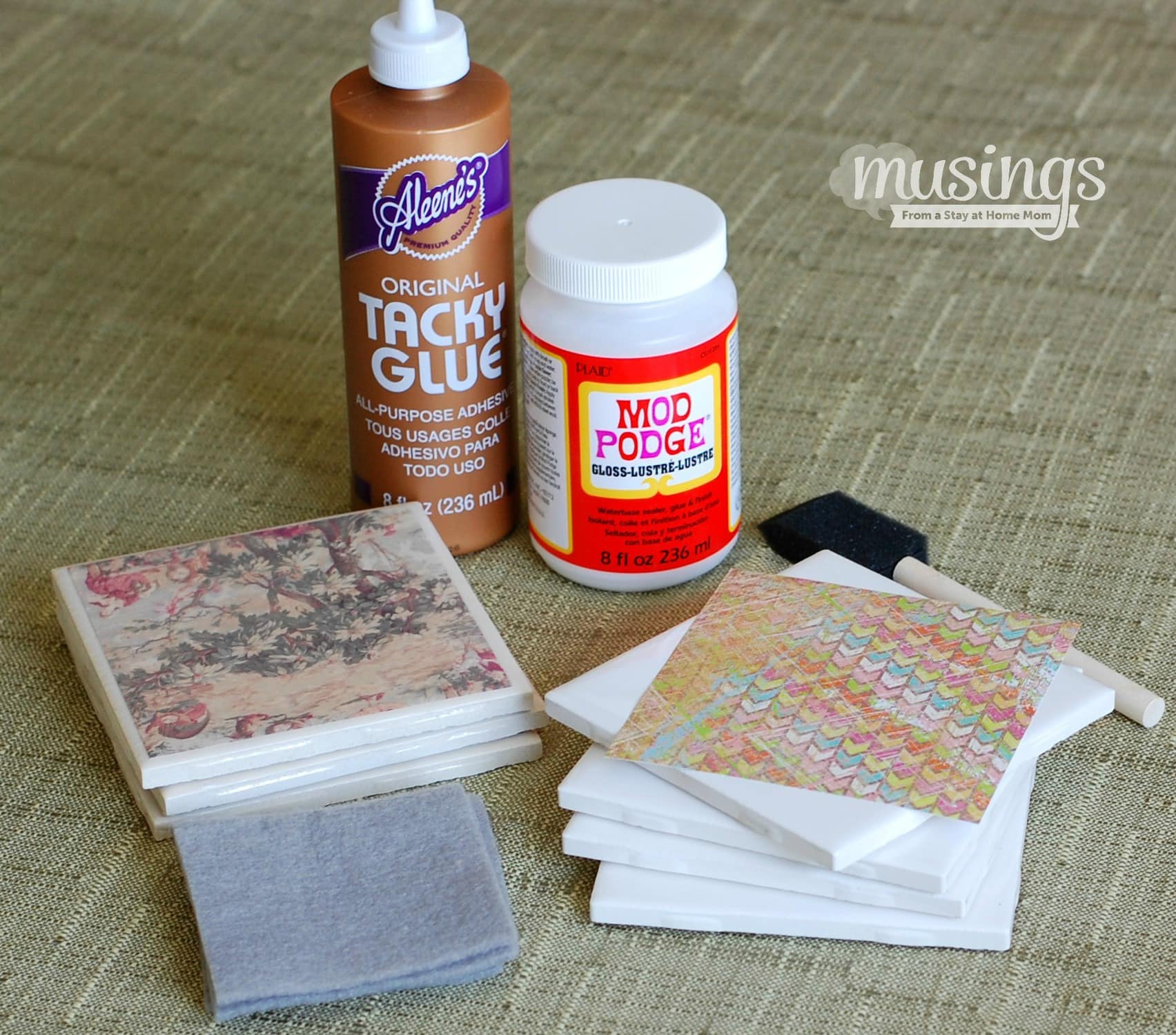 You'll love how easy these inexpensive DIY Tile Coasters are to make, plus you can personalize them with color/decor to match any room. They're a great homemade gift idea too!