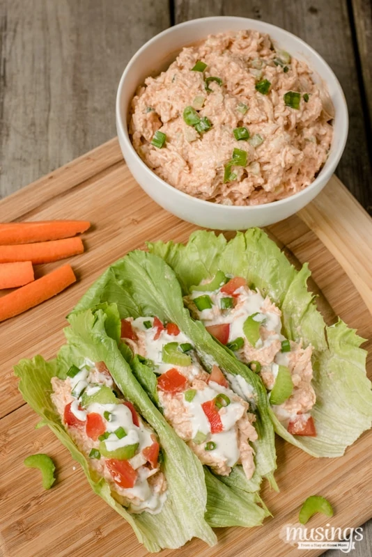 Buffalo Chicken Quinoa Lettuce Wraps are a perfect lunch or quick and easy dinner; you'll love how spicy and tangy this deliciously low carb recipe is!