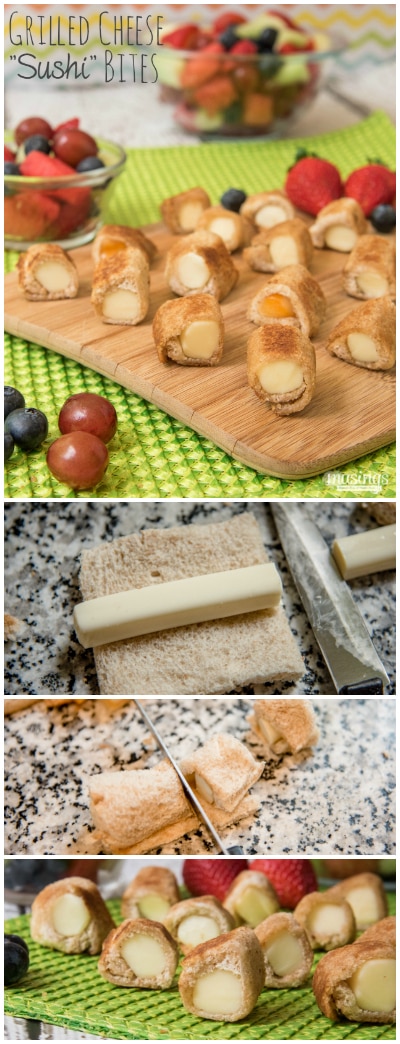 Grilled Cheese "Sushi" Rolls are a delightful cheesy twist on the classic sandwich that both kids and adults love. They're fairly simple to make and are great for lunch or snack or even a fun dinner - the kids won't mind!