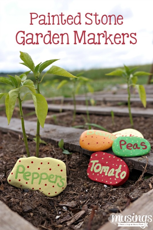 Painted Stone Garden Markers - Musings From a Stay At Home Mom