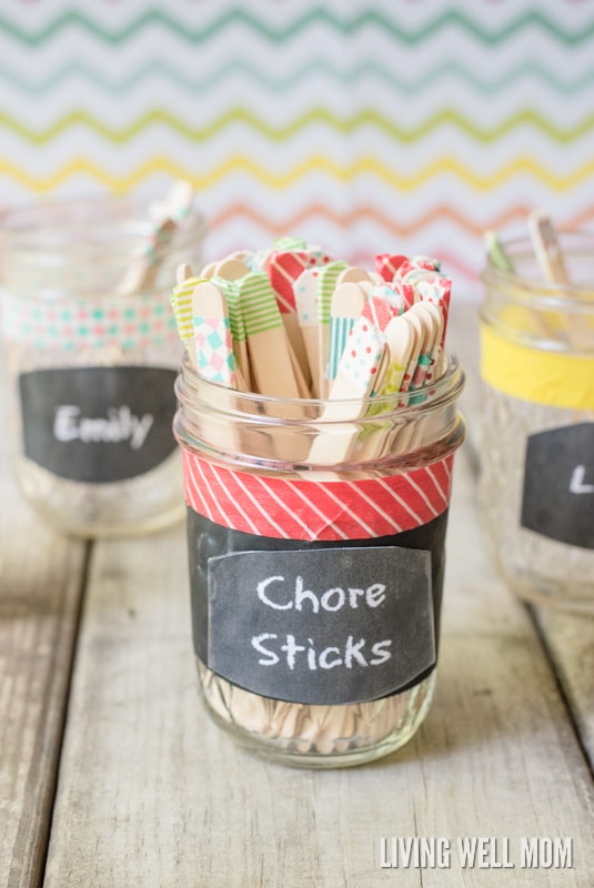 jar of diy chore sticks