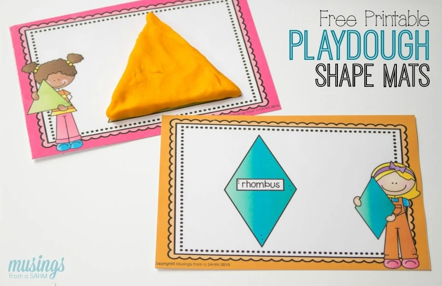 Children won't even realize they're learning as they enjoy these playdough shape mats! Perfect for at-home play or preschools, this simple activity helps with dexterity too. Download your free printable shape mats for kids here: