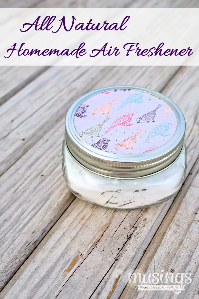 Need to get rid of unpleasant odors? Try this all natural Homemade Air Freshener - it absorbs yucky smells and replaces it with your favorite essential oil scent. Plus it's so easy to make, you can have one for every room in your house!