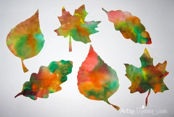 Coffee-Filter-Leaves-Fall-Craft-for-Kids