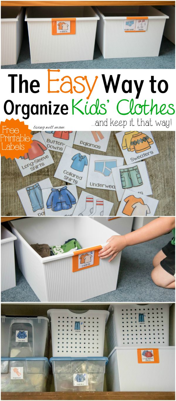 The Easy Way to Organize Kids Clothes with Free Printable Labels
