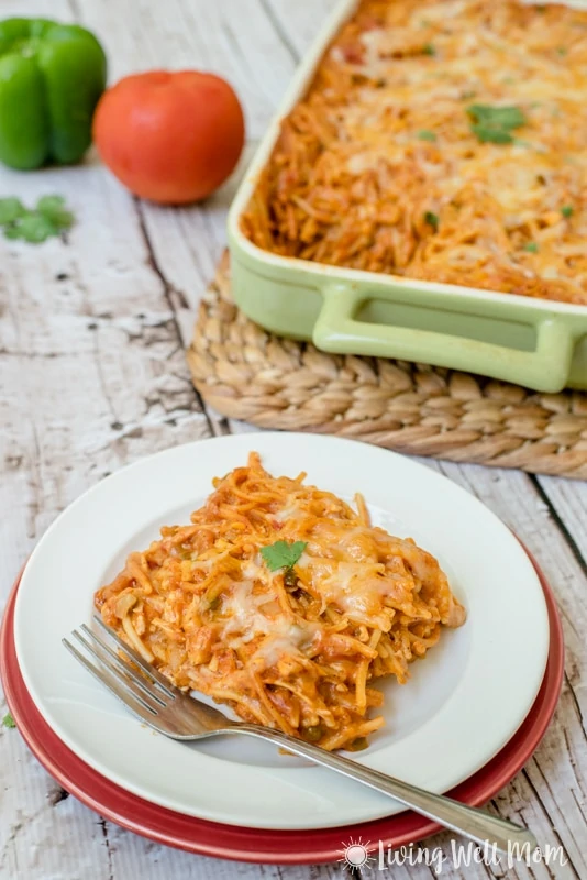 Southwestern Turkey Pasta Bake recipe: with a flavorful southwestern-inspired sauce, pasta, and turkey breast, this gluten free dinner is easy-to-make, budget friendly, and a favorite family meal. 