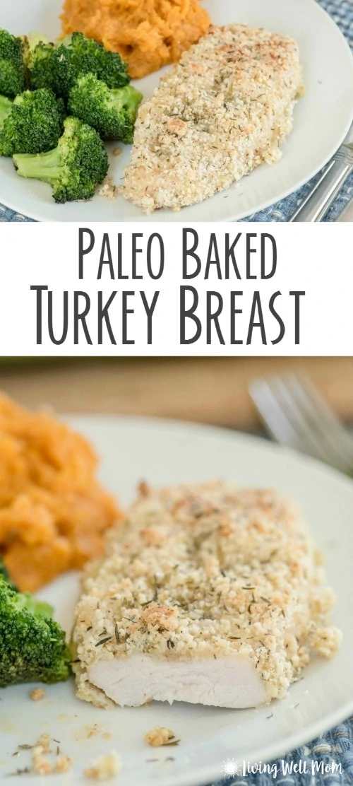 This tender Baked Turkey Breast is covered with a perfectly blended array of seasoning and, with a little coconut oil drizzled over the top, it’s so juicy and savory, you’ll never guess it’s a Paleo friendly recipe!
