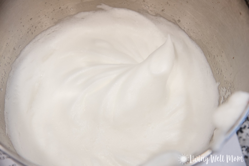 whipped egg whites in a stand mixer