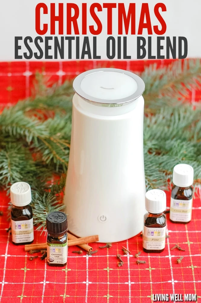 Looking for essential oils that smell like Christmas? This simple and delightfully festive blend will fill your home with a lovely holiday scent! #christmasessentialoils #christmas #essentialoilblend #essentialoildiffuser