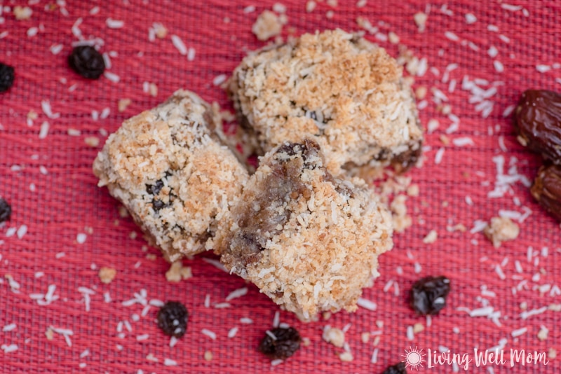 Old Fashioned Raisin Date Bars made Paleo style! This remade family favorite classic recipe is oh-so-good with a chewy date center and coconut flake almond flour crust and topping. You’ll never guess it’s grain free, dairy free, and refined sugar free!