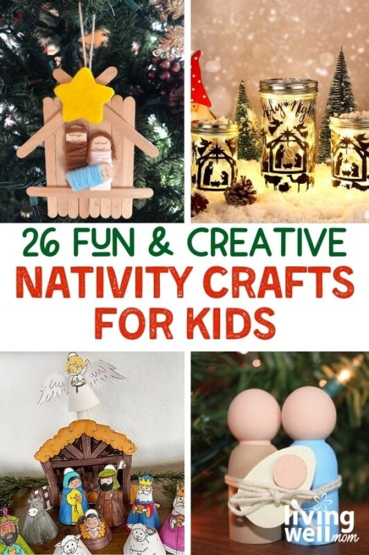 fun & creative nativity crafts for kids pin collage