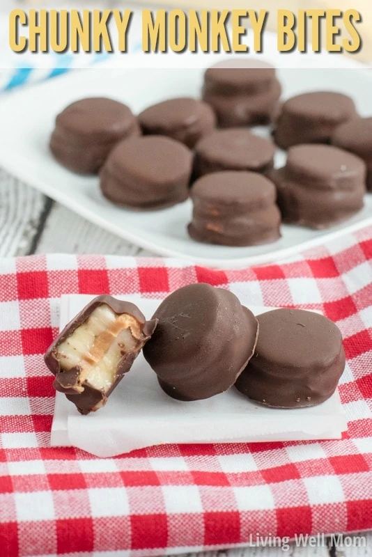 With chocolate, peanut butter, and banana, tasty Chunky Monkey Bites are a hit with kids. They're a perfect less-processed treat for a special treat or even an after-school snack. This recipe is gluten-free too!