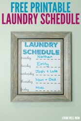 Free Printable Laundry Schedule