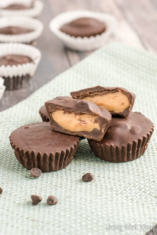 This recipe for no-bake homemade Paleo Peanut Butter Cups is easy to make and will satisfy any craving for peanut butter cups! You'll love that it's healthier than traditional versions with no grains, dairy, soy, or legumes, and less sugar. This easy recipe is a favorite with kids too, if Mom wants to share that is!