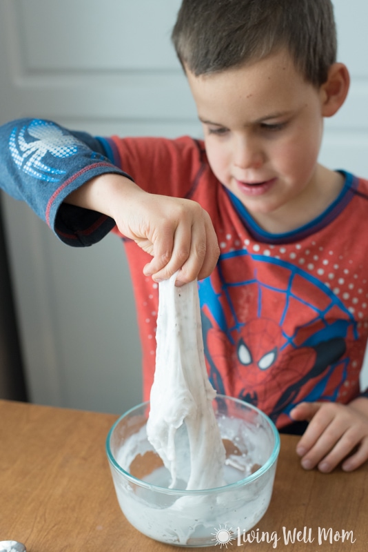 snowflake slime being stretched 