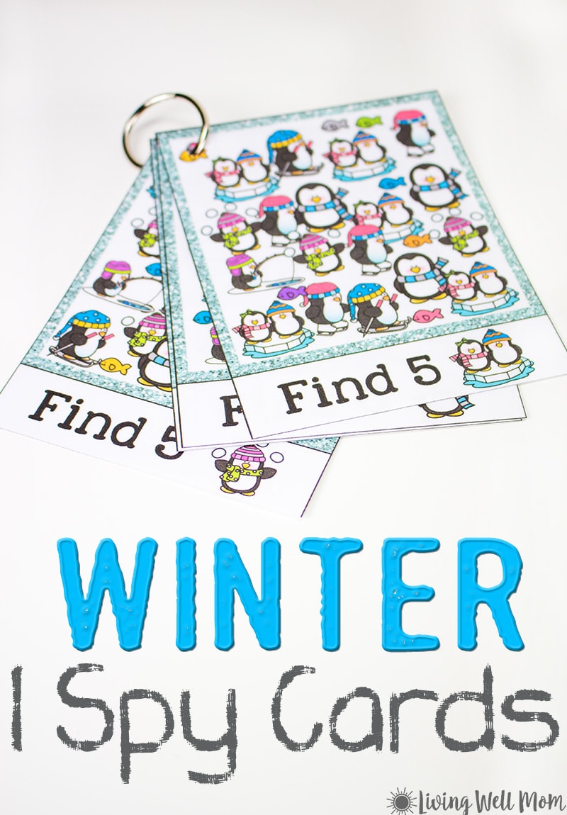 These Winter I Spy For Kids cards are a perfect no-mess activity for a winter day when it’s just too cold to go outside. Grab these adorable free printables and enjoy them with your kids today!