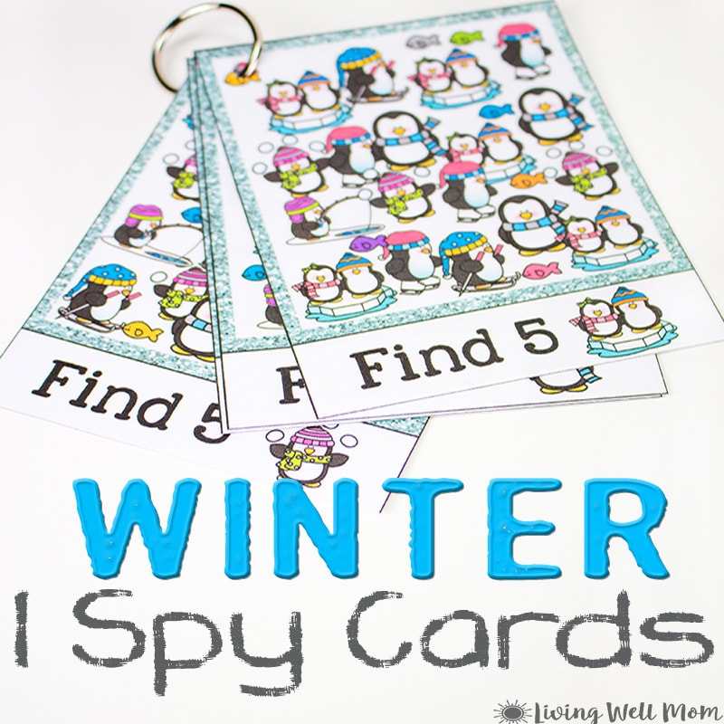 These Winter I Spy For Kids cards are a perfect no-mess activity for a winter day when it’s just too cold to go outside. Grab these adorable free printables and enjoy them with your kids today!