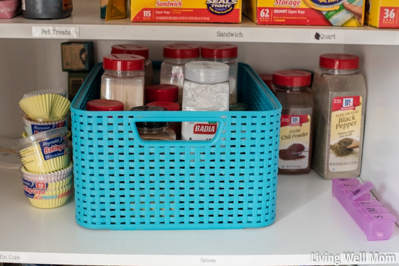 Pantry organization for spices
