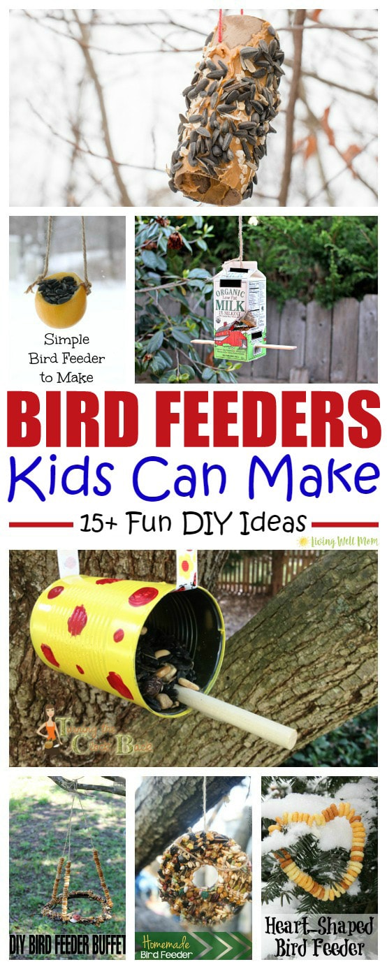 A homemade bird feeder is a wonderful way to teach kids about nature. Here's 15 bird feeders that are so simple, kids can make them as a fun activity!