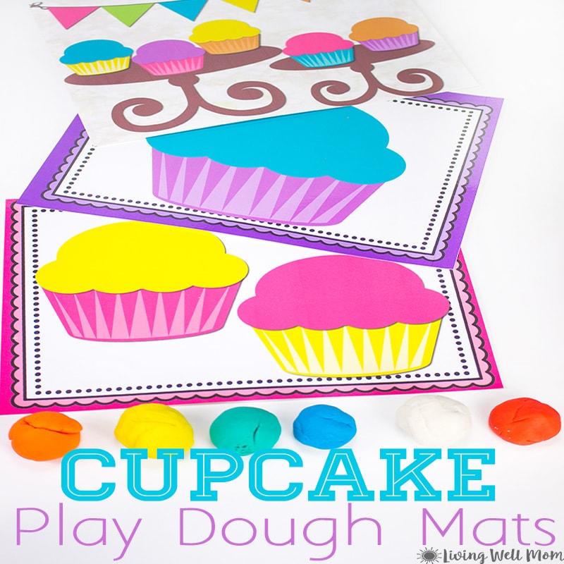 cupcake play dough mats square