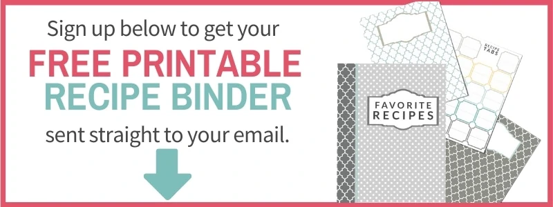 sign up form for printable recipe binder