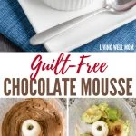 This Guilt-Free Chocolate Mousse tastes amazing and is GOOD for you! This sweet chocolately dessert recipe is quick and easy too, requiring less than 5 minutes. (Dairy-free, refined sugar-free, Paleo-friendly recipe)