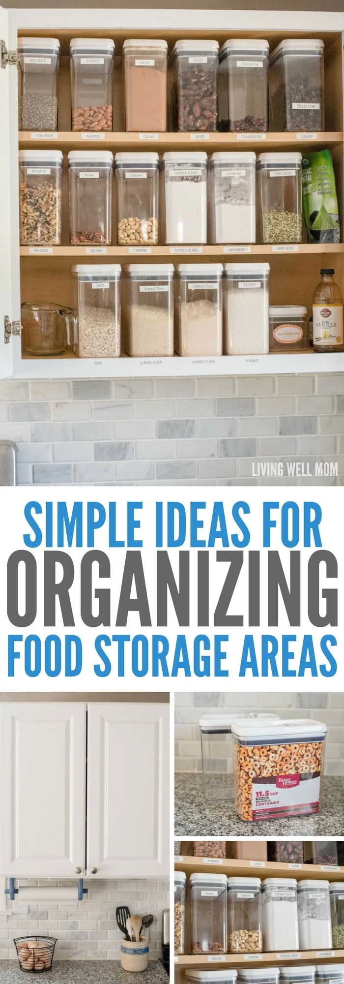 Tired of losing track of what's in your kitchen food cupboards? These two simple tips that will transform how you organize food storage areas & make life so much easier!