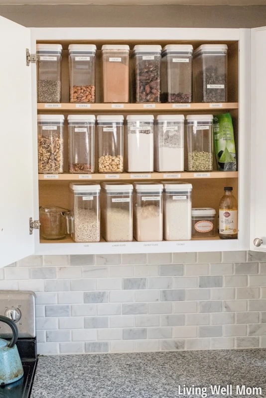 Tired of losing track of what's in your kitchen food cupboards? Don't miss these two simple tips that will transform how you organize food storage areas & make life so much easier!