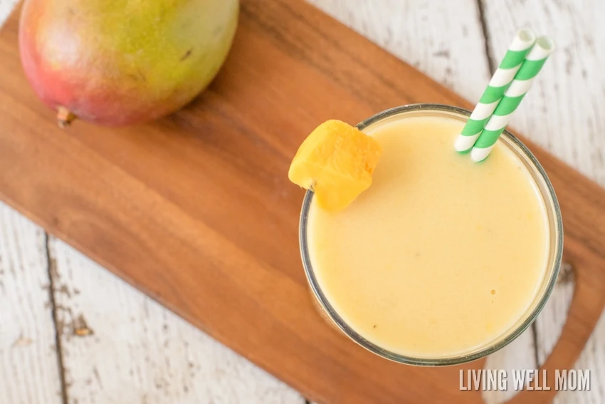 This Coconut Mango Creamsicle Smoothie has a delicious blend of mango and coconut milk, plus a secret healthy ingredient that adds the "creamsicle" factor! Dairy-free, refined sugar-free, Paleo recipe