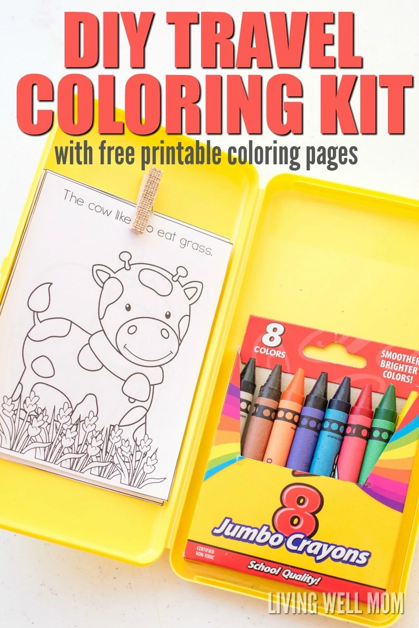 DIY Travel Coloring Kit for Kids with Free Printable Coloring Sheets