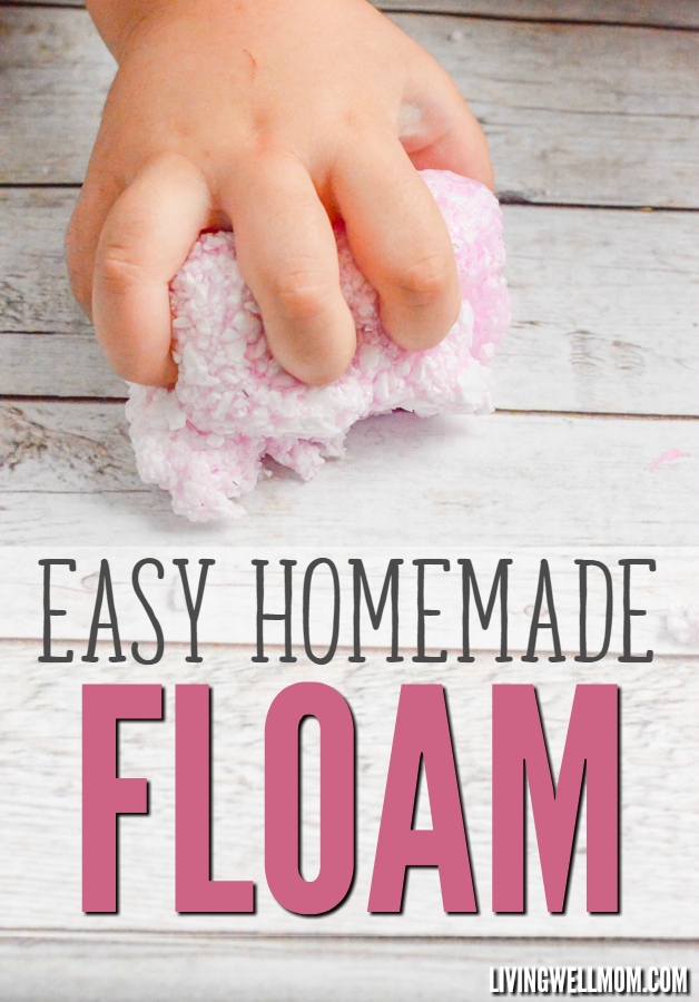 Looking for a fun rainy day activity for the kids? This Homemade Floam is super easy to make (check out the step-by-step photo directions here) and kids will love the result! Your wallet will too because this homemade version is much cheaper than the store stuff!